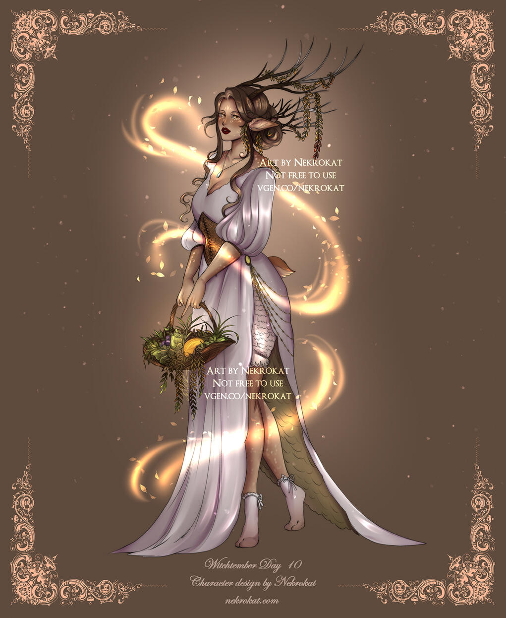 Deer - A young herbalist faun wandering in meadows and woods, collecting various herbal remedies and delicious fruit. Her guide is the wind, and the astral leaves that show the safe path forward.