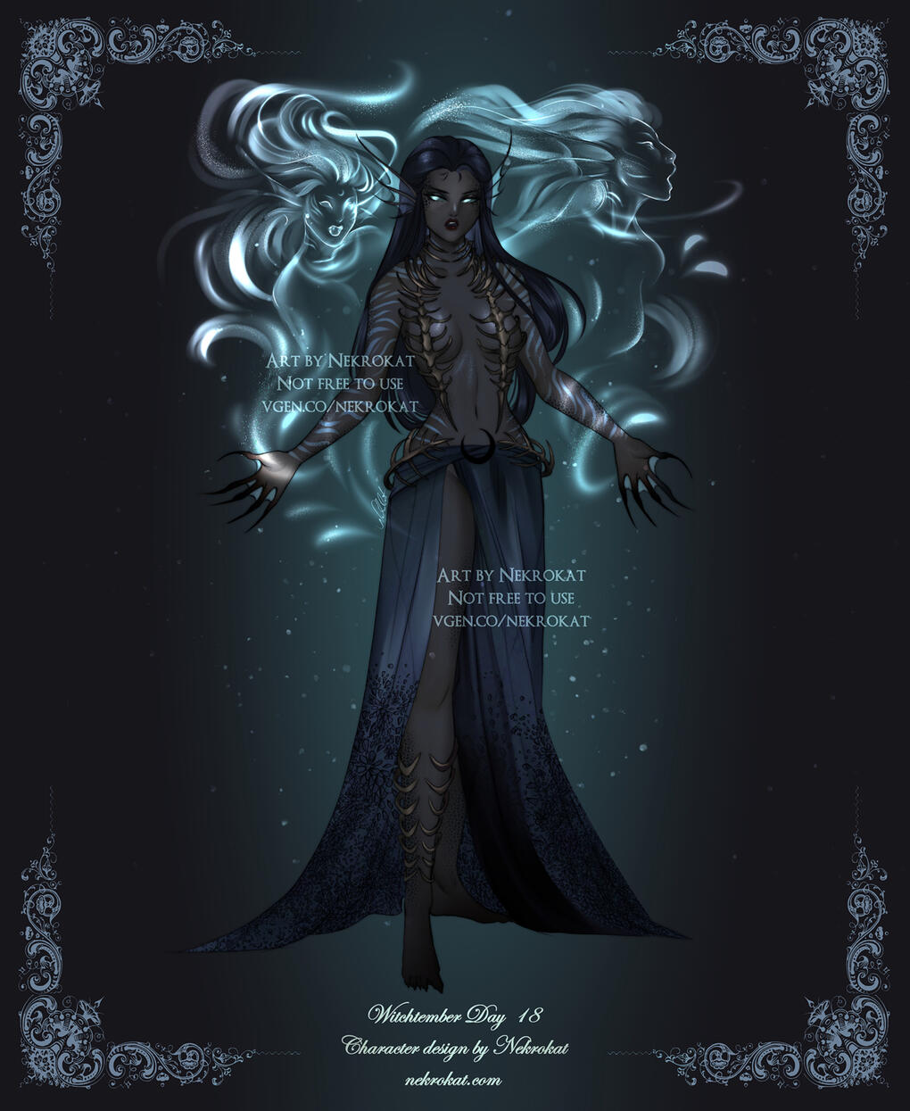 Siren - A mysterious witch of the salty shores; she can invoke her siren ancestors to lure her prey. She herself is mute, but can communicate with the dead through the waves of water.
